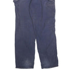 CARHARTT Mens Cotton Blend Blue Loose Straight Trousers W36 L34 Workwear Zip