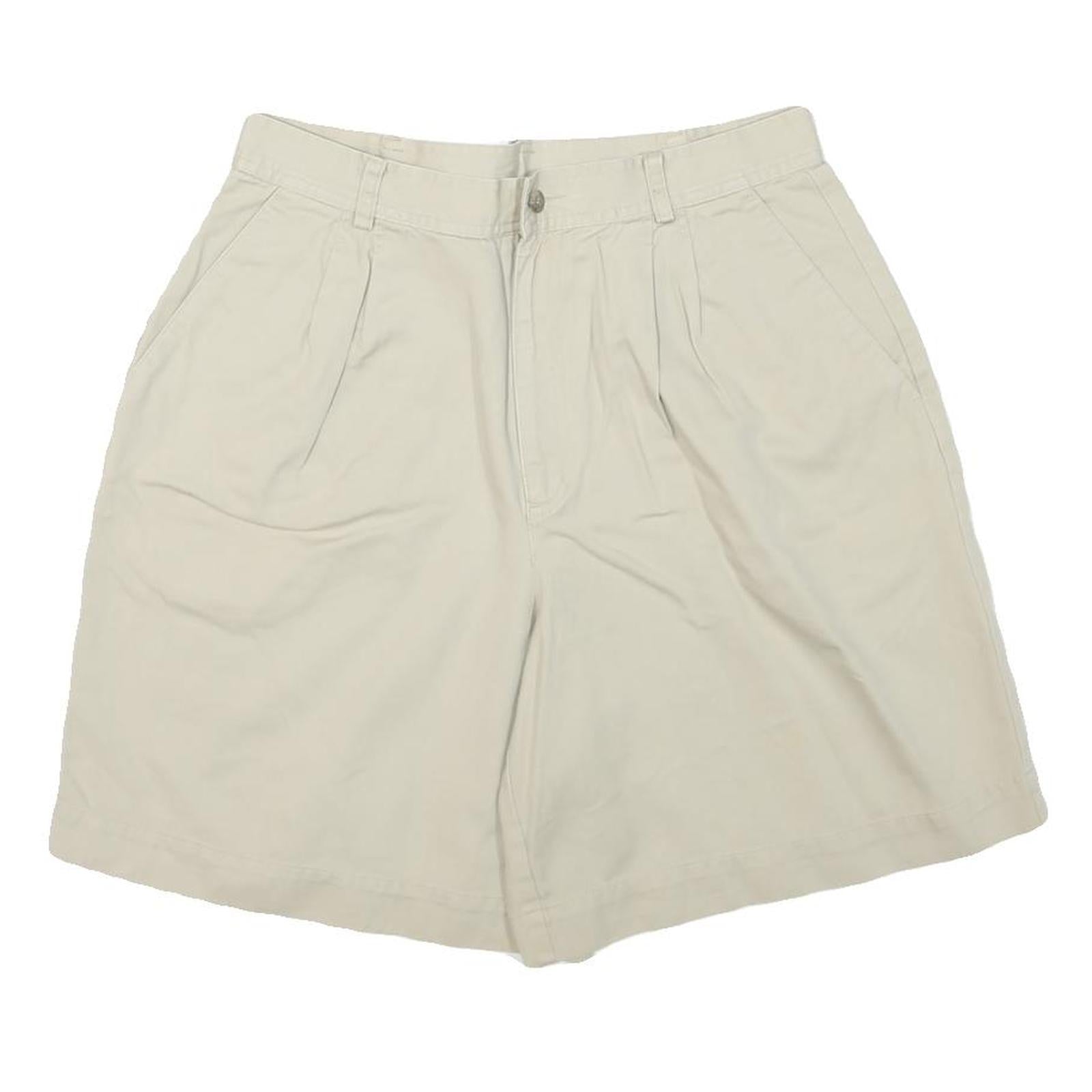 LIZ CLAIBORNE Womens Shorts Cream Casual L W30 Comfortable Cotton Blend