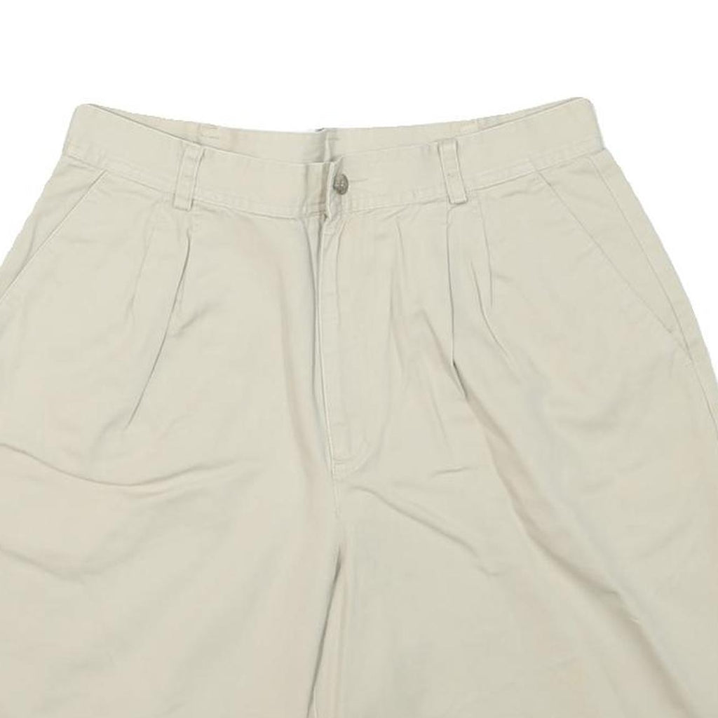 LIZ CLAIBORNE Womens Shorts Cream Casual L W30 Comfortable Cotton Blend
