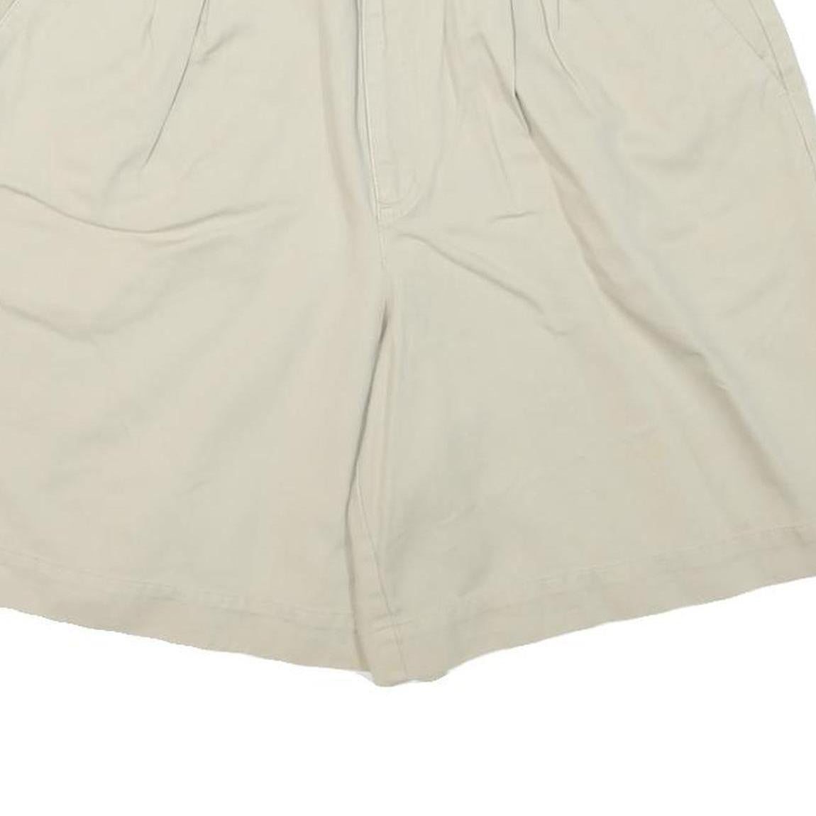 LIZ CLAIBORNE Womens Shorts Cream Casual L W30 Comfortable Cotton Blend