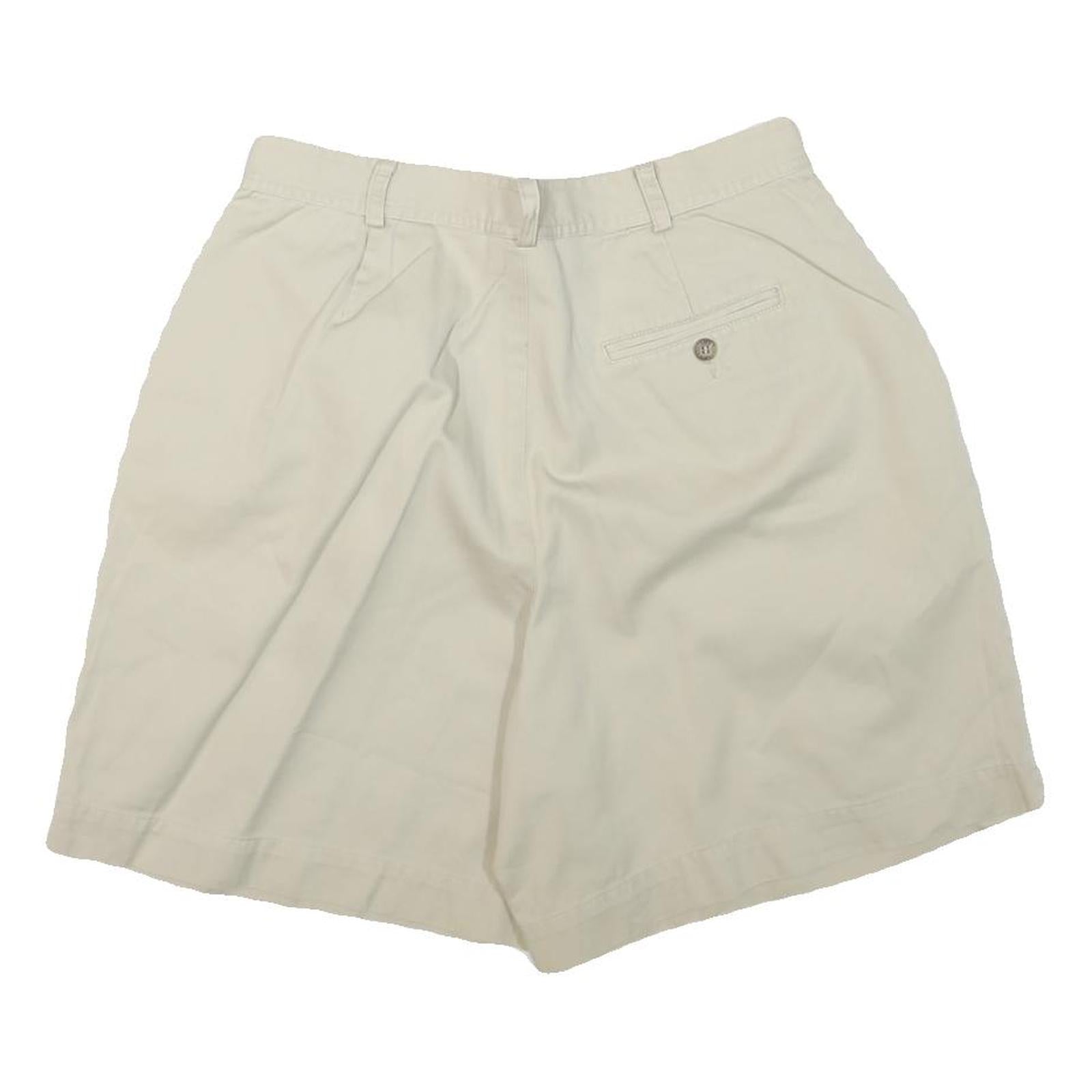 LIZ CLAIBORNE Womens Shorts Cream Casual L W30 Comfortable Cotton Blend