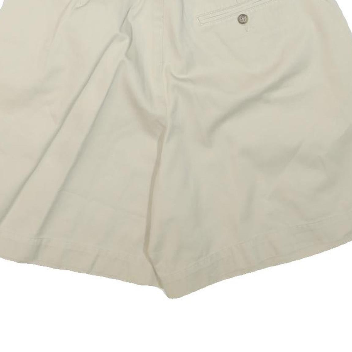 LIZ CLAIBORNE Womens Shorts Cream Casual L W30 Comfortable Cotton Blend