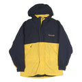 TIMBERLAND Mens Blue & Yellow Outdoor Jacket S Polyester Zip Hooded Colourblock