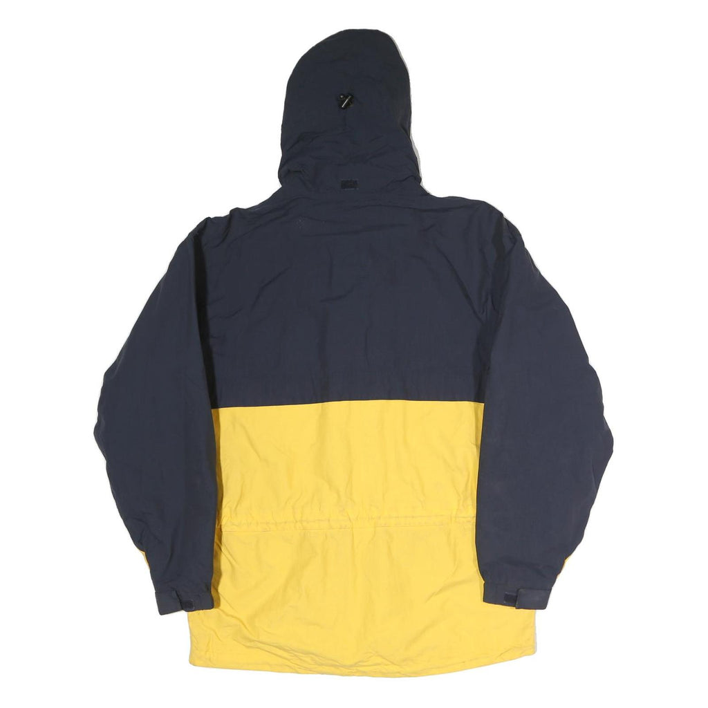 TIMBERLAND Mens Blue & Yellow Outdoor Jacket S Polyester Zip Hooded Colourblock