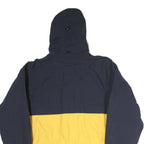 TIMBERLAND Mens Blue & Yellow Outdoor Jacket S Polyester Zip Hooded Colourblock