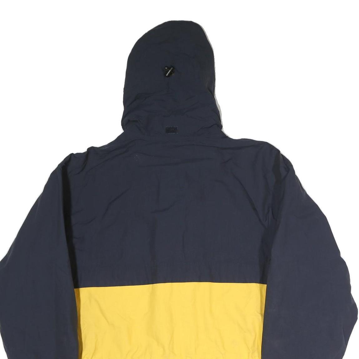 TIMBERLAND Mens Blue & Yellow Outdoor Jacket S Polyester Zip Hooded Colourblock