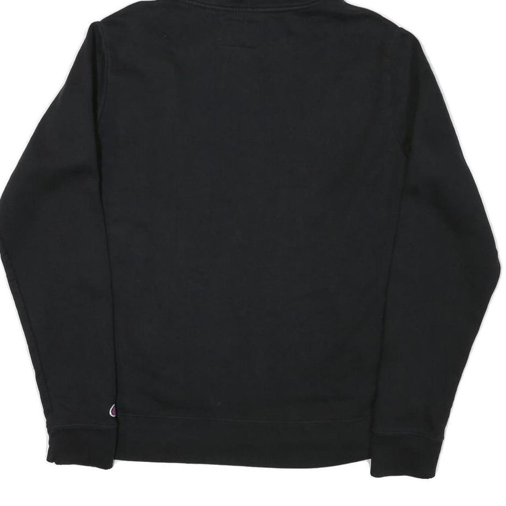 CHAMPION Mens Black Pullover Hoodie M Cotton Blend Classic Logo Sweatshirt