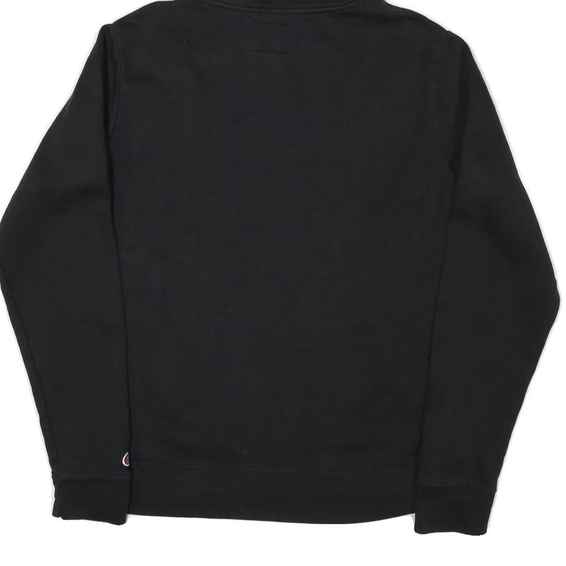 CHAMPION Mens Black Pullover Hoodie M Cotton Blend Classic Logo Sweatshirt