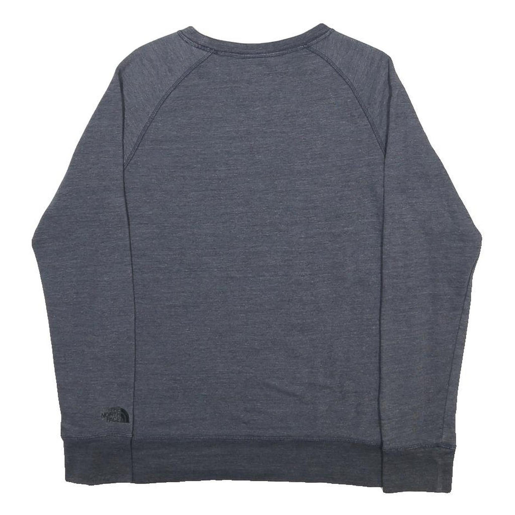 THE NORTH FACE Womens Blue Sweatshirt Crew Neck L Casual Cotton Blend Pullover