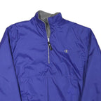 CHAMPION Mens Blue Outdoor Jacket M Polyester Blend Plain Zip Pockets Stand-Up