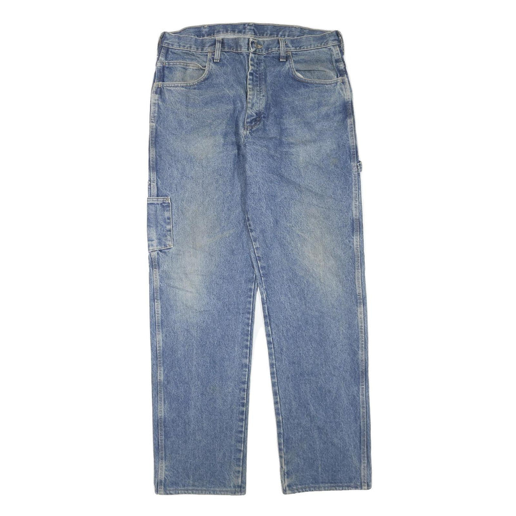 CARHARTT Mens Regular Fit Blue Denim Straight Jeans W38 L35 Workwear