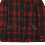 SKOOKUM Mens Red & Black Check Button Jacket M Cotton Blend Classic Fit