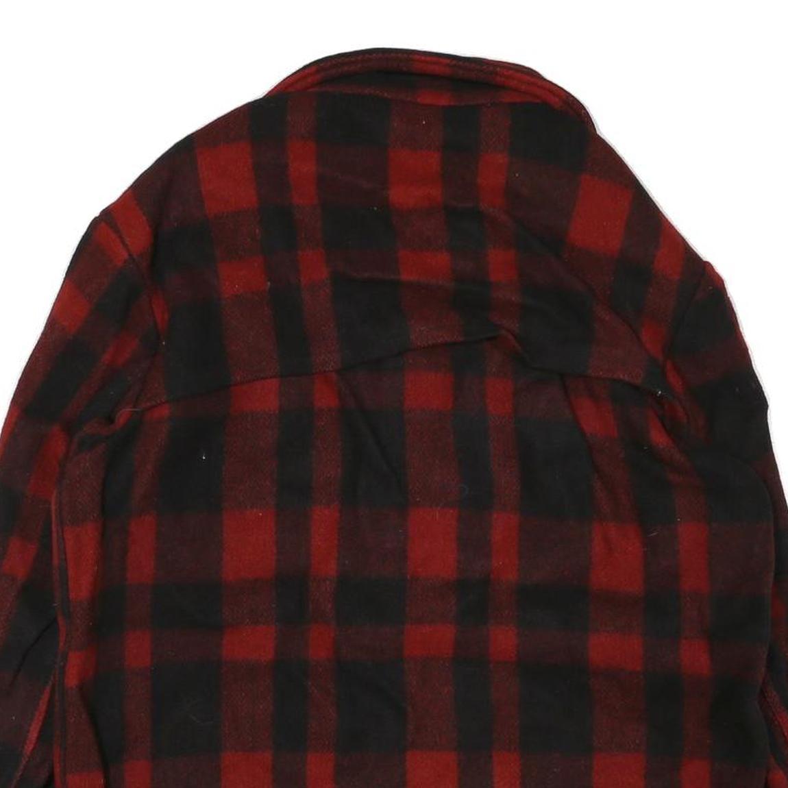 SKOOKUM Mens Red & Black Check Button Jacket M Cotton Blend Classic Fit