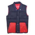 CASSIN Womens Navy & Red Puffer Jacket S Polyester Blend Zip Block Colour