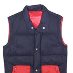 CASSIN Womens Navy & Red Puffer Jacket S Polyester Blend Zip Block Colour