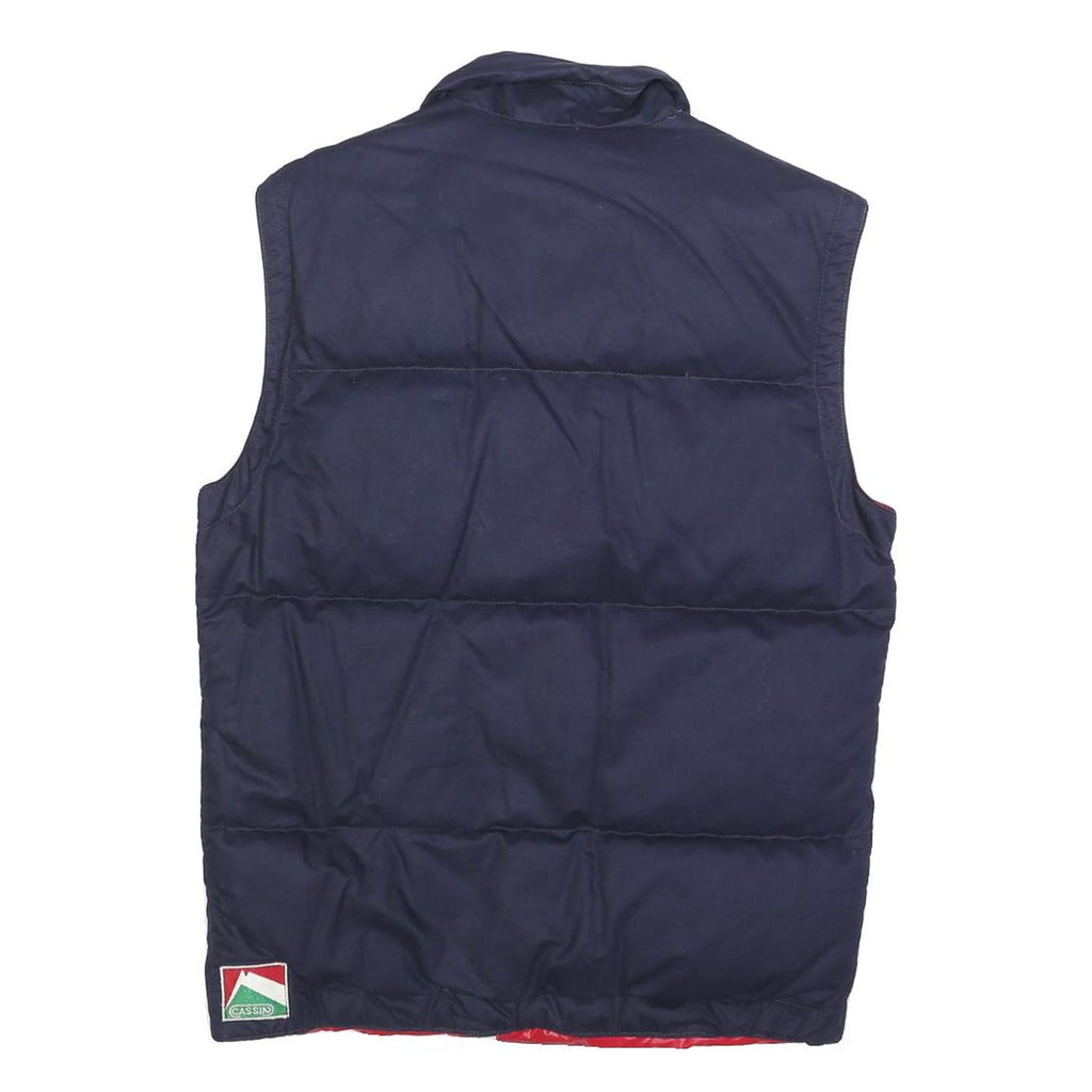 CASSIN Womens Navy & Red Puffer Jacket S Polyester Blend Zip Block Colour