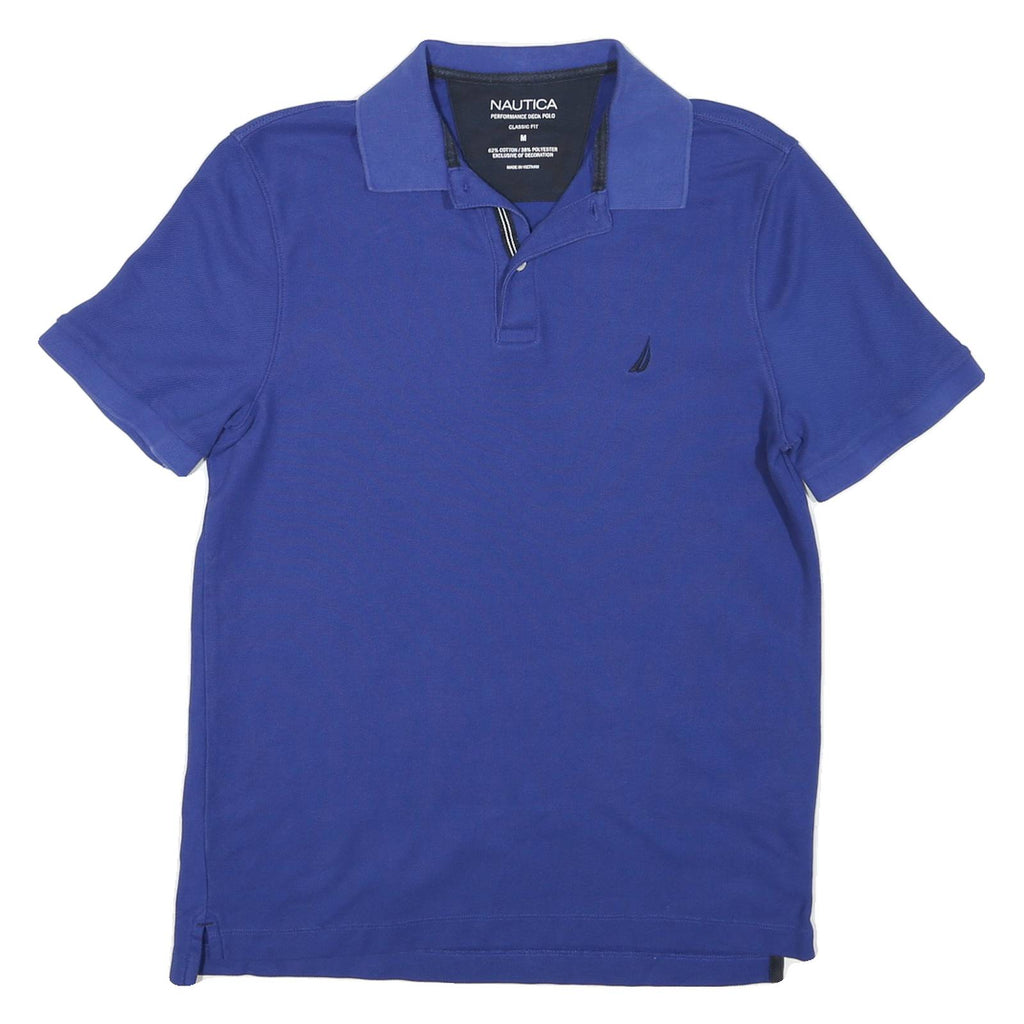 NAUTICA Mens Blue Classic Fit Short Sleeve Cotton Polo Shirt M Performance Deck