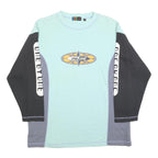 ONE BY ONE Boys Blue & Black Crew Neck XL Sweatshirt Logo Print Colour Block