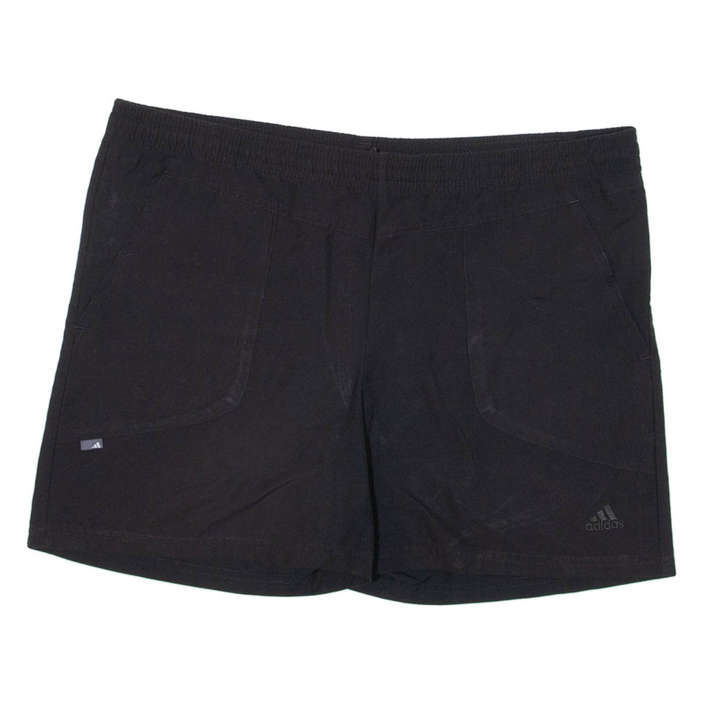 ADIDAS Womens Casual Shorts Black Relaxed UK 12 W36