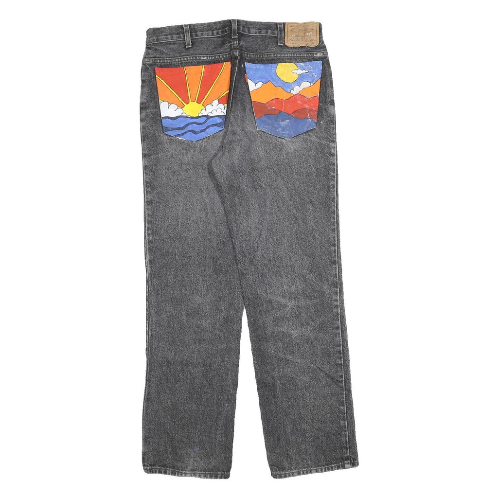 LEVI'S 643 02 Mens Jeans Black Regular Straight Denim Medium W34 L32 Artistic
