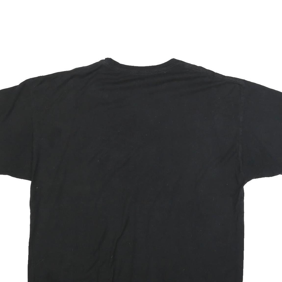 CHAMPION Mens Black & Red Graphic T-Shirt 2XL Short Sleeve Crew Neck Logo