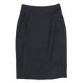 BURBERRY Womens Black Pencil Knee Length Cotton Blend Skirt UK 4 Classic