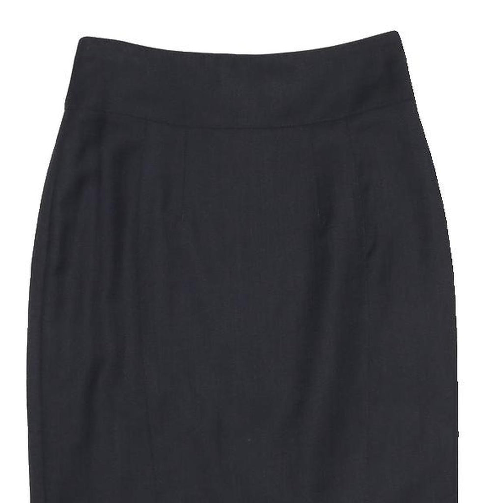 BURBERRY Womens Black Pencil Knee Length Cotton Blend Skirt UK 4 Classic