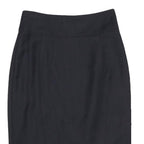 BURBERRY Womens Black Pencil Knee Length Cotton Blend Skirt UK 4 Classic
