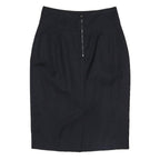 BURBERRY Womens Black Pencil Knee Length Cotton Blend Skirt UK 4 Classic