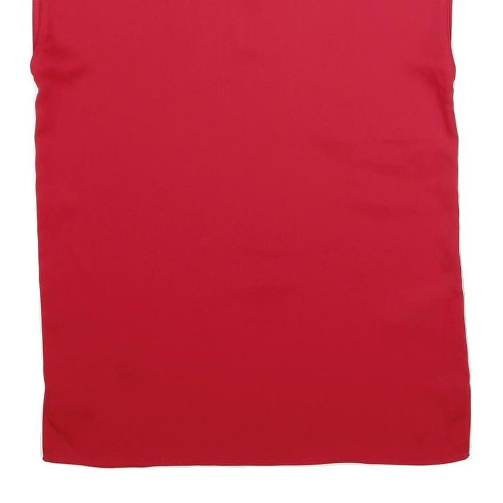 CALVIN KLEIN Womens Red Sleeveless Round Neck Plain Top UK 6 Polyester