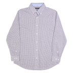 NAUTICA Mens Blue & Brown Check Shirt M Classic Button-Down Collar Cotton