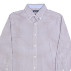NAUTICA Mens Blue & Brown Check Shirt M Classic Button-Down Collar Cotton