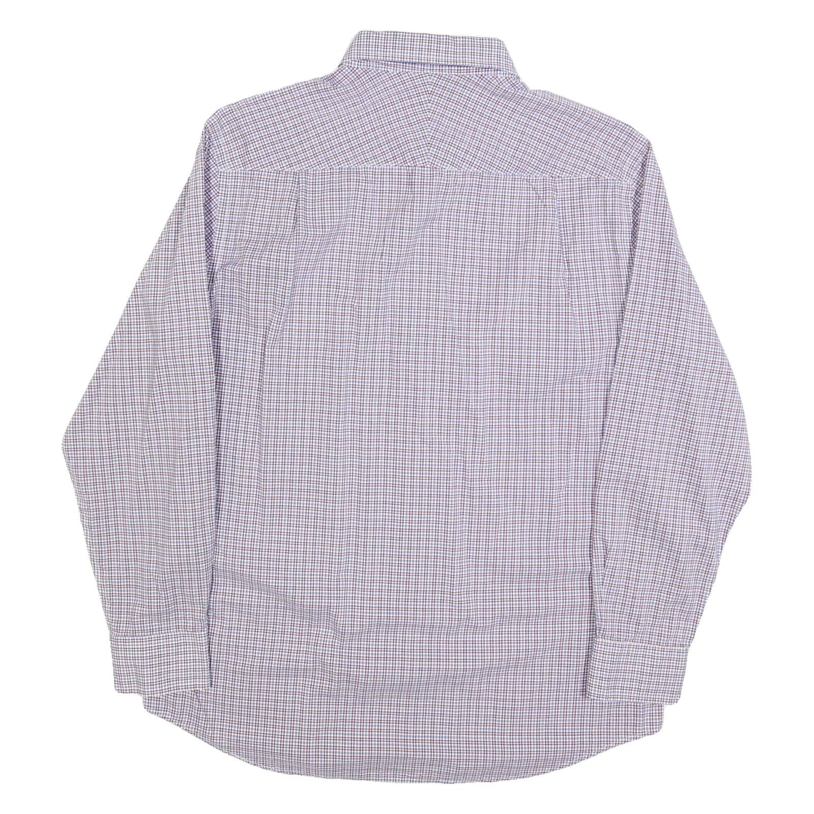 NAUTICA Mens Blue & Brown Check Shirt M Classic Button-Down Collar Cotton
