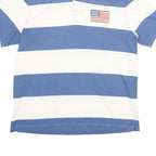 BROOKS BROTHERS Mens Blue & White Colourblock Polo Shirt XL Cotton Jersey Short