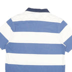 BROOKS BROTHERS Mens Blue & White Colourblock Polo Shirt XL Cotton Jersey Short