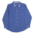 CHAPS Mens Blue Check Shirt L Casual Cotton Long Sleeve Button Down