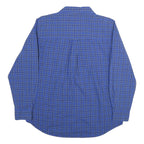 CHAPS Mens Blue Check Shirt L Casual Cotton Long Sleeve Button Down