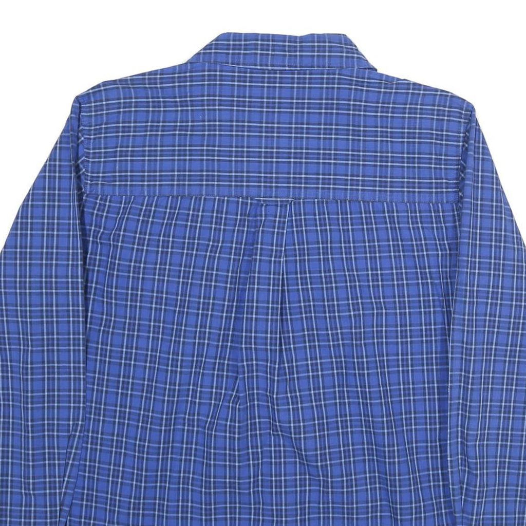 CHAPS Mens Blue Check Shirt L Casual Cotton Long Sleeve Button Down