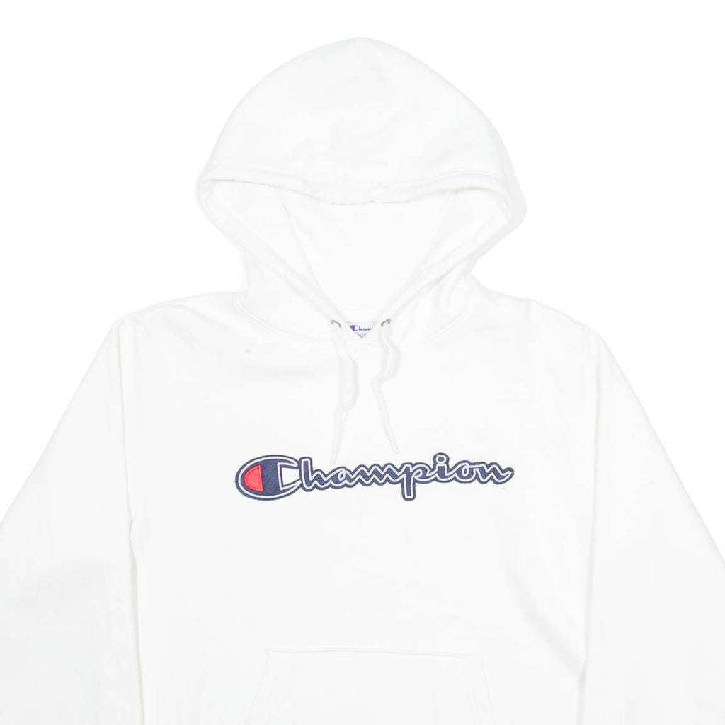 CHAMPION Mens White Hoodie USA M