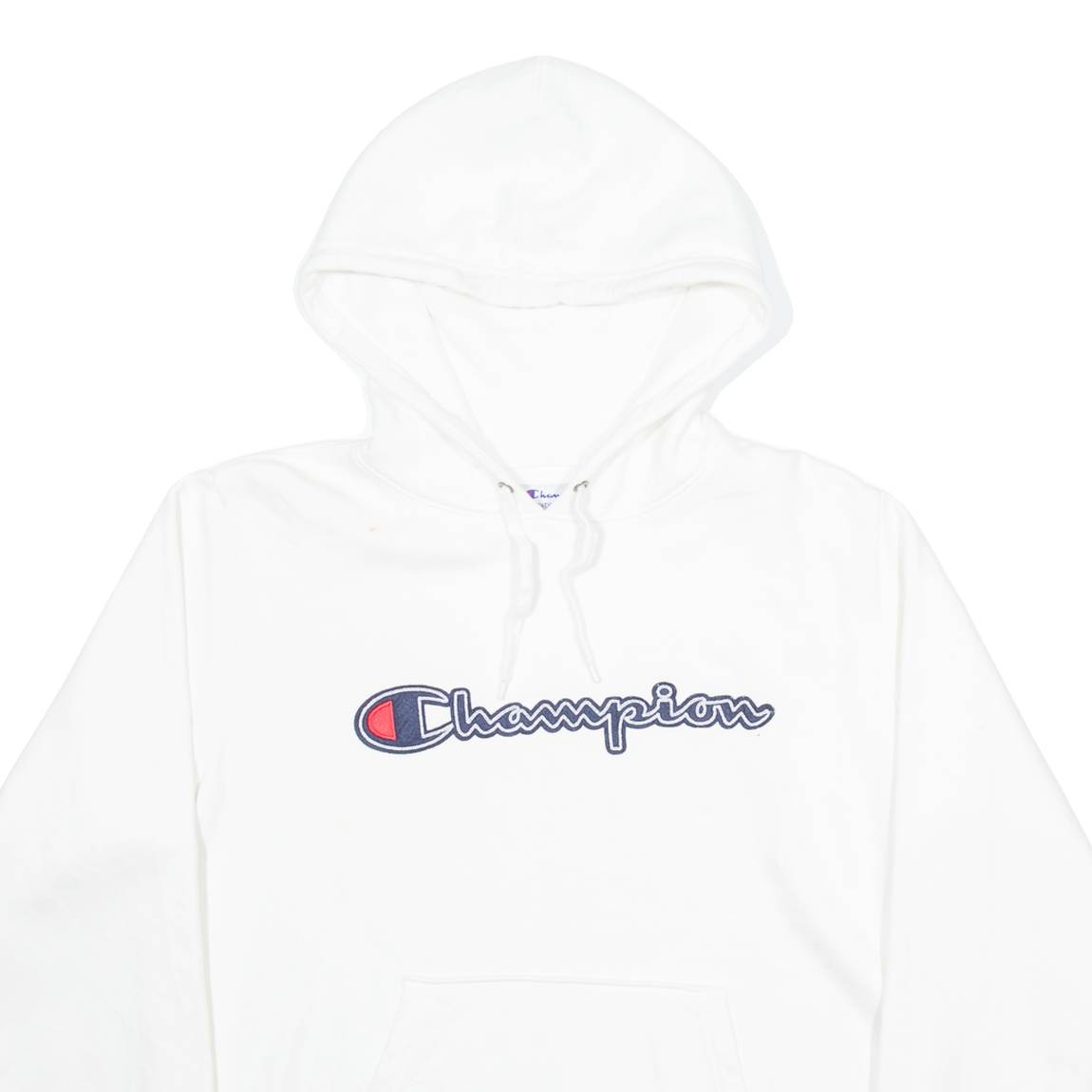 CHAMPION Mens White Hoodie USA M