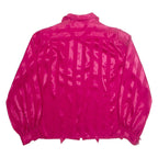 DALTON Womens Printed Blouse Pink High Neck Long Sleeve Striped L
