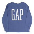 GAP Mens Blue Crew Neck Sweatshirt S Cotton Blend Logo Pullover Casual