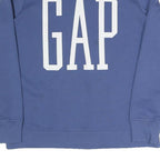 GAP Mens Blue Crew Neck Sweatshirt S Cotton Blend Logo Pullover Casual