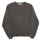 CHAMPION Mens Black Crew Neck L Cotton Blend Pullover Sweatshirt Casual