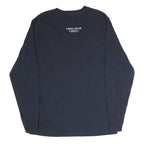CARHARTT Mens Navy Blue Graphic T-Shirt S Long Sleeve Crew Neck Pocket