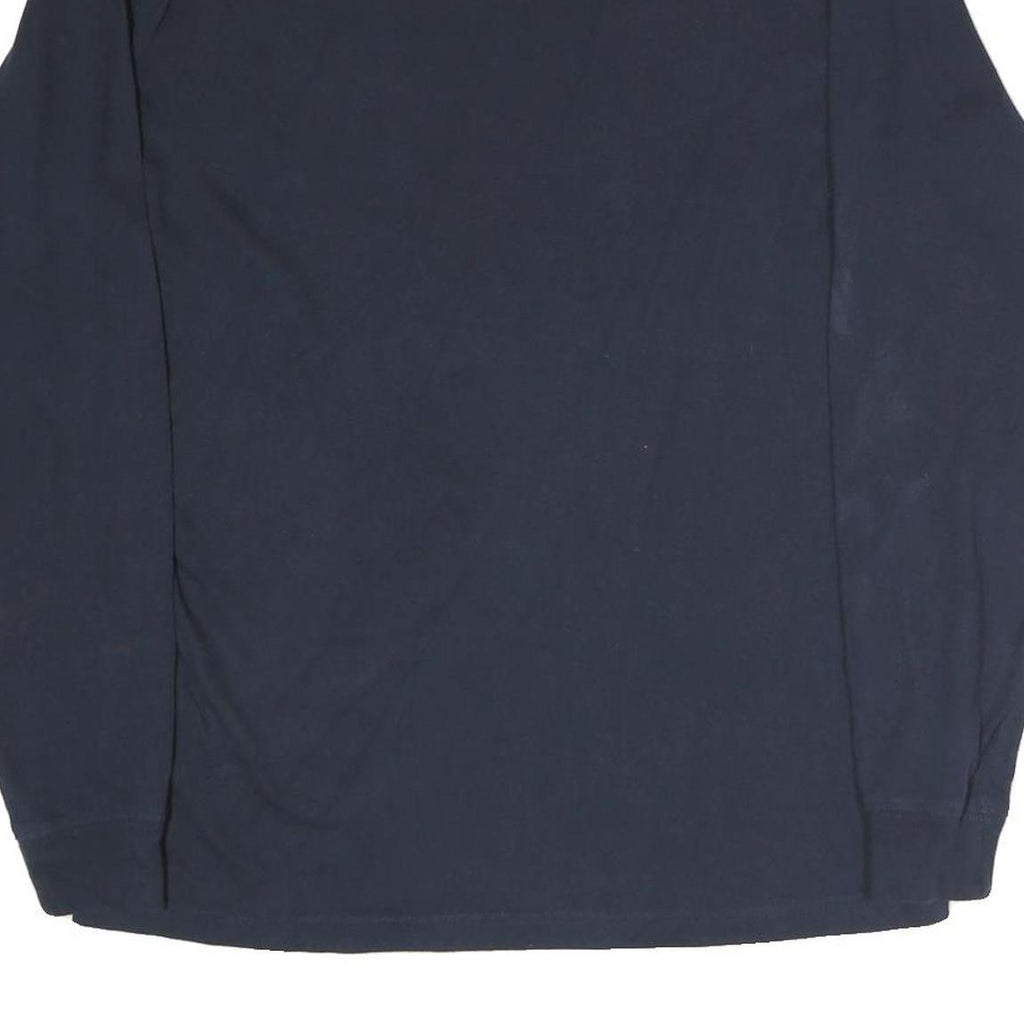 CARHARTT Mens Navy Blue Graphic T-Shirt S Long Sleeve Crew Neck Pocket