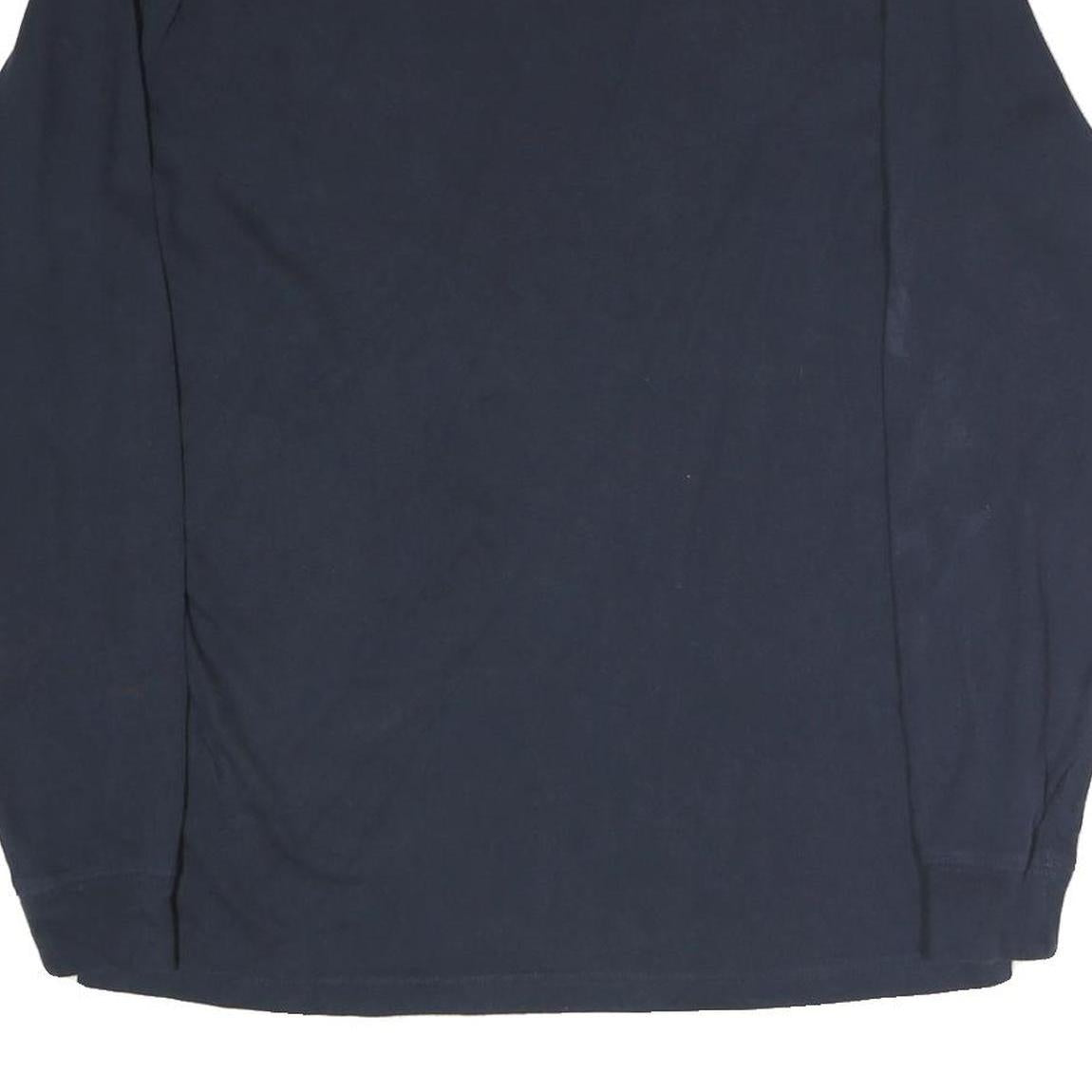 CARHARTT Mens Navy Blue Graphic T-Shirt S Long Sleeve Crew Neck Pocket