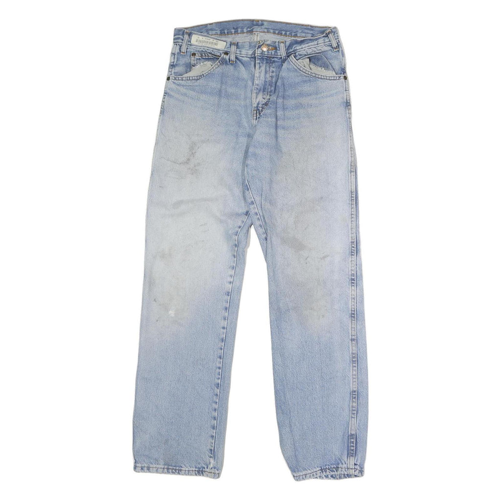 DICKIES Mens Regular Fit Light Blue Denim Jeans W32 L31 Button Closure Classic