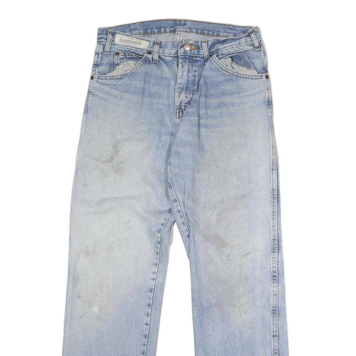 DICKIES Mens Regular Fit Light Blue Denim Jeans W32 L31 Button Closure Classic