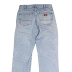 DICKIES Mens Regular Fit Light Blue Denim Jeans W32 L31 Button Closure Classic
